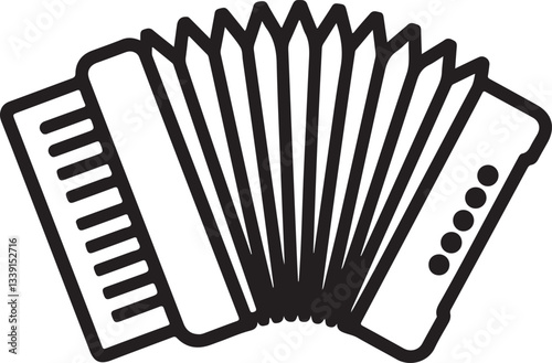 accordion musical instrument isolated icon vector illustration design  thick line