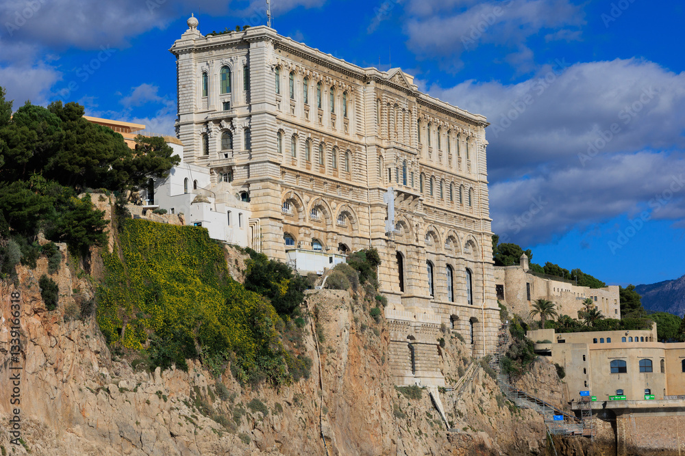 Fototapeta premium The Monaco aquarium museum on the coastline