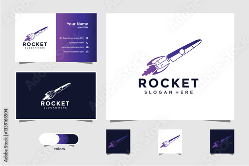 Rocket Logo And Branding Identity Kit Design