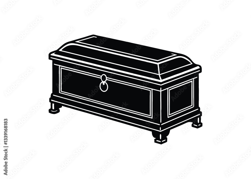 Silhouette of cedar chest isolated on a white background Silhouette of cedar chest isolated on a white background