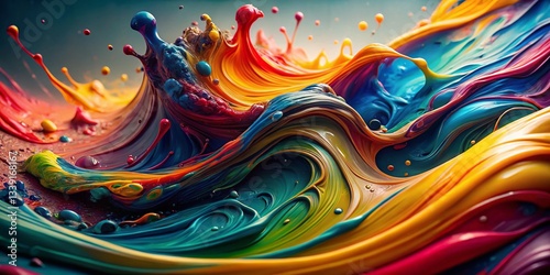 Abstract Fluid Brushstrokes Texture Background - Macro Photography