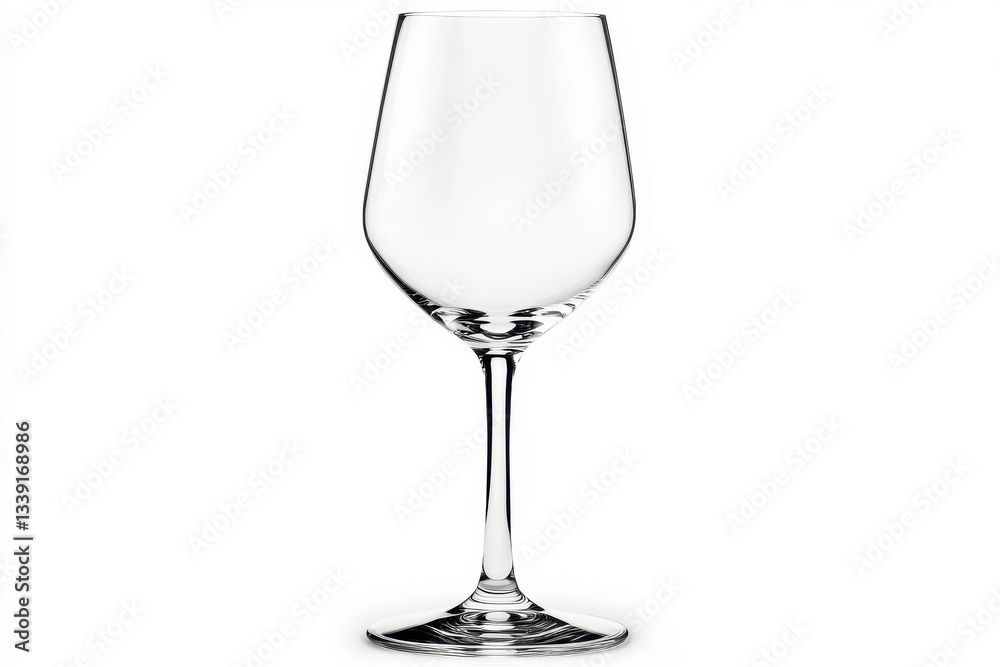 Close Up of Crystal Wine Glass Isolated on White and transparent Elegant Classic Design for Luxury Advertising and Glassware Close Up of Crystal Wine Glass Isolated on White and transparent Elegant Classic Design for Luxury Advertising and Glassware