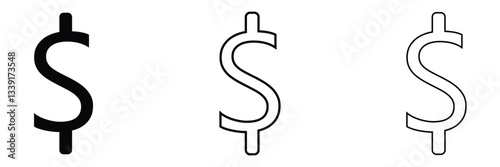 American dollar currency or dollar symbol flat icon for apps and websites .Vector Illustration . 