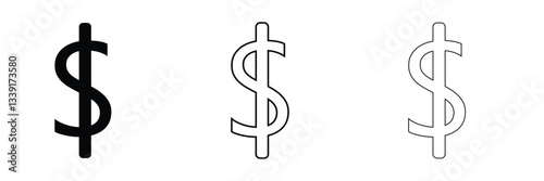 American dollar currency or dollar symbol flat icon for apps and websites .Vector Illustration . 