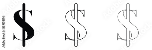 American dollar currency or dollar symbol flat icon for apps and websites .Vector Illustration . 