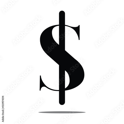 American dollar currency or dollar symbol flat icon for apps and websites .Vector Illustration . 