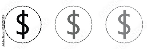 American dollar currency or dollar symbol flat icon for apps and websites .Vector Illustration . 