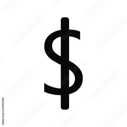 American dollar currency or dollar symbol flat icon for apps and websites .Vector Illustration . 