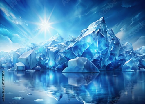 Abstract Blue Ice Background: Cool Winter Texture for Design Projects