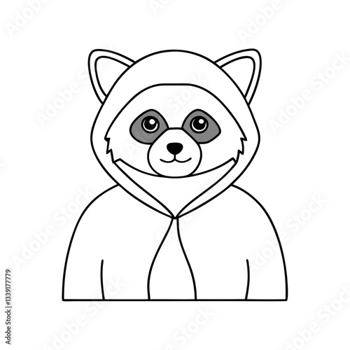 raccoon in hoodie cartoon illustration