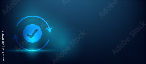 business management working  icon concept in blue background