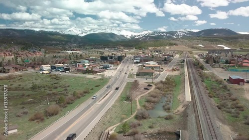 Aerial footage of the statutory town of Fraser, located in Grand County, Colorado, United States