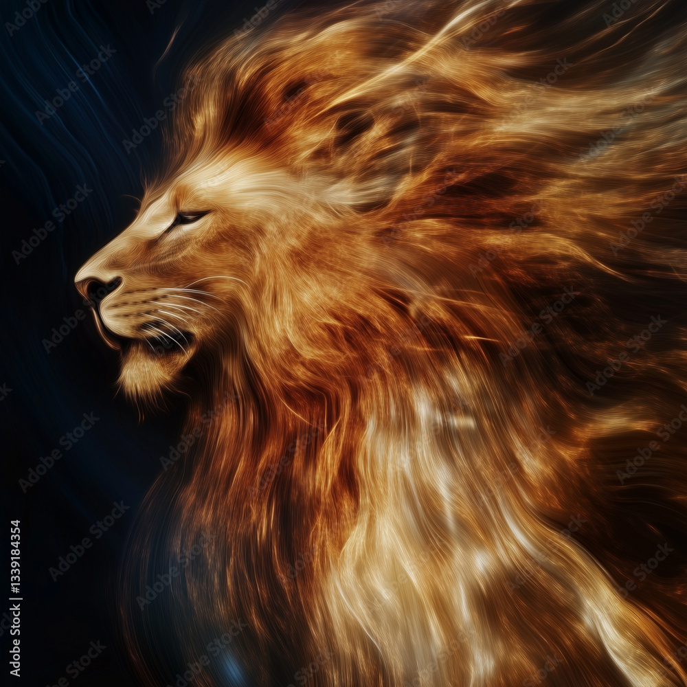 Naklejka premium modern zodiac sign illustration with trendy blur effect