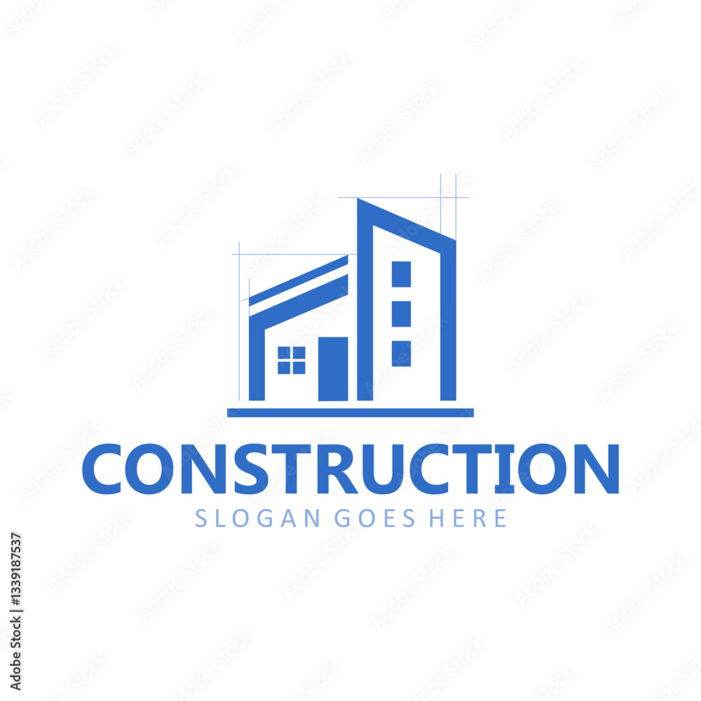 Fototapeta premium Custom home construction logo design