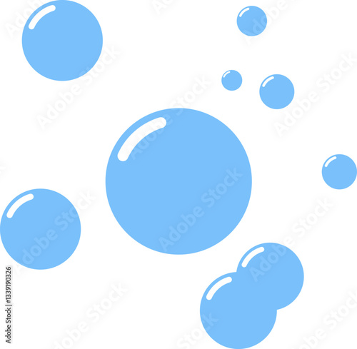 Fizzy Drink, Water Bubble, Soap foam bubbles suds framing shower gel, shampoo, shaving, mousse. Soda Drops Silhouette Icon Set. Soap Symbol Collection. Isolated Vector Illustration.