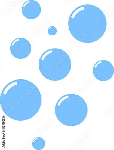 Fizzy Drink, Water Bubble, Soap foam bubbles suds framing shower gel, shampoo, shaving, mousse. Soda Drops Silhouette Icon Set. Soap Symbol Collection. Isolated Vector Illustration.