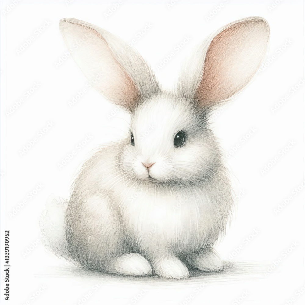 Obraz premium Adorable White Bunny