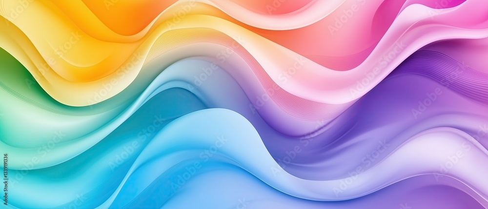 Vibrant abstract fluid waves in rainbow gradient colors. Smooth, flowing curves in yellow, orange, pink, blue, and purple create dynamic, visually appealing patterns. Vibrant abstract fluid waves in rainbow gradient colors. Smooth, flowing curves in yellow, orange, pink, blue, and purple create dynamic, visually appealing patterns.