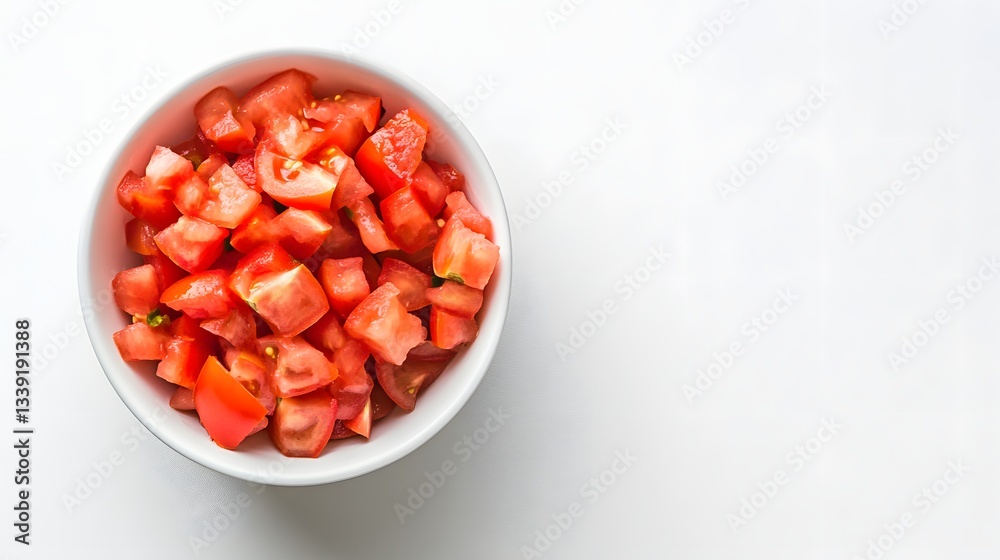 A White Bowl Filled With Diced Tomatoes