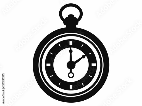 Timer Silhouette Icon,Pocket Watch  silhouette