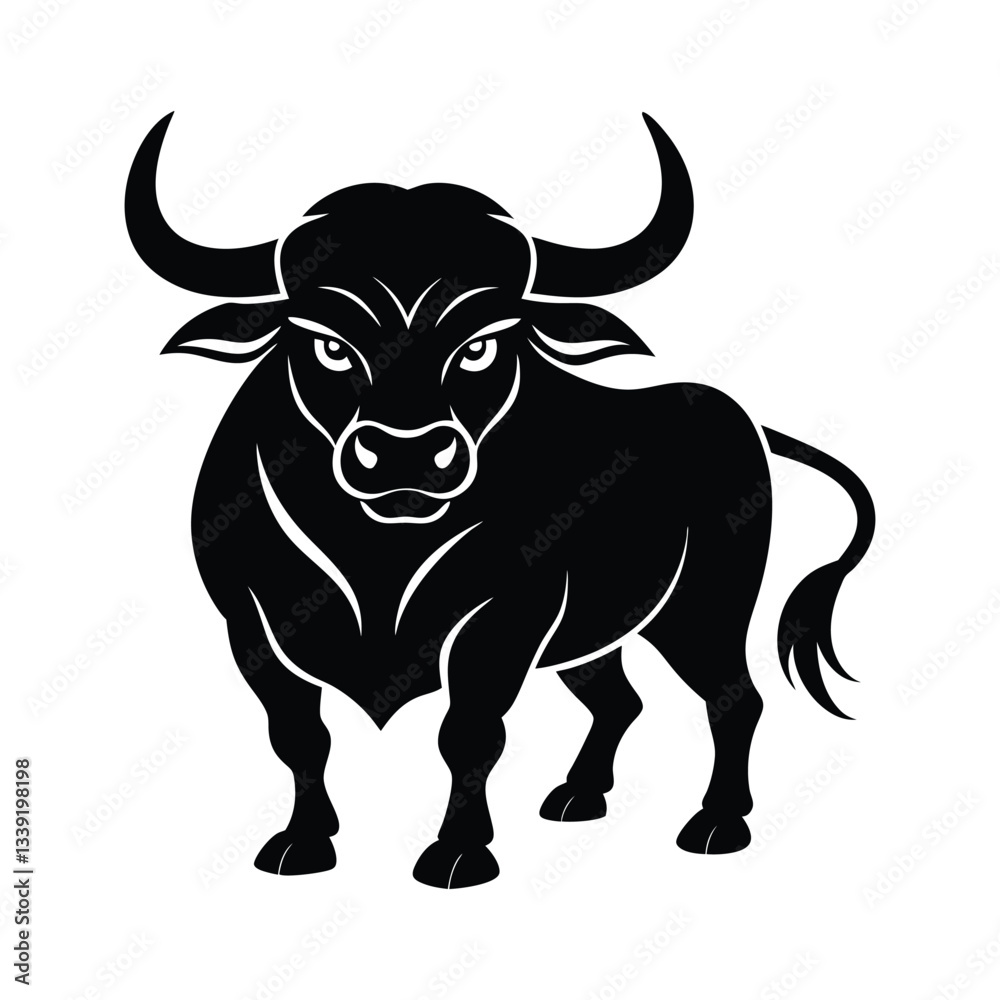 bull on white background vector illustration bull on white background vector illustration