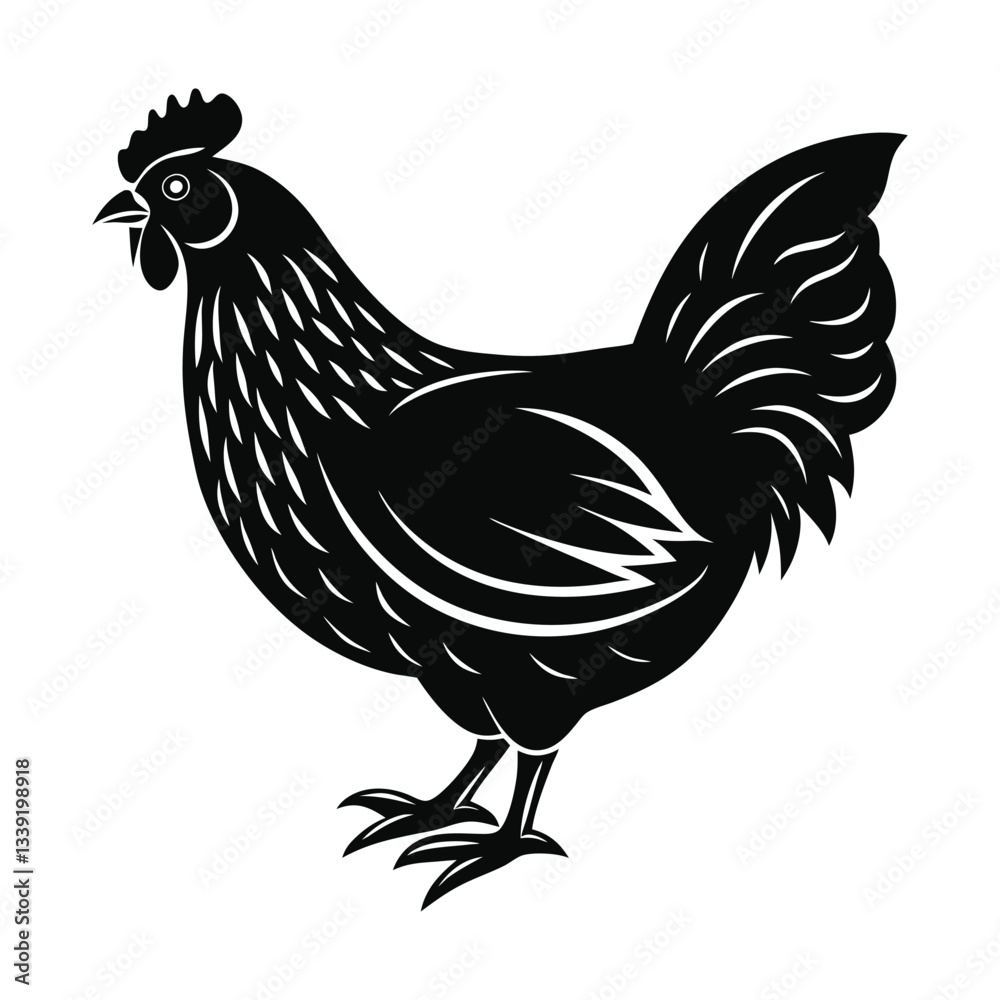 Fototapeta premium hen and rooster vector illustration