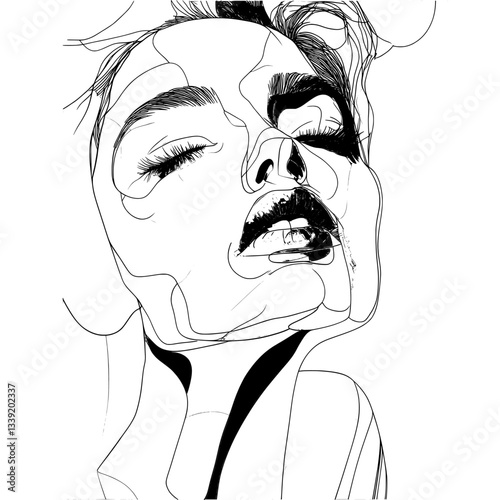 A minimalist illustration of a male body created through continuous line drawing, suitable for various applications including wall decor, prints, and posters