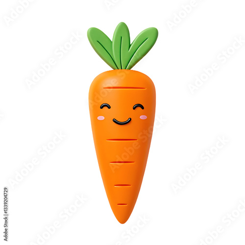 Cute cartoon carrot with a smiling face
