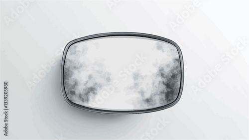 High-angle, close-up shot of a rectangular, dark-grey or silver container filled with a white, slightly textured substance. The container has slightly rounded corners. The background is a plain,