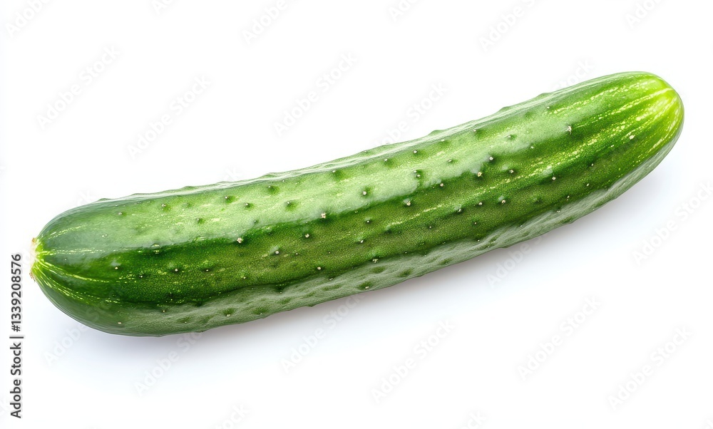 Fresh Organic Cucumber with Smooth Skin and Natural Coloration on White Background Ideal for Healthy Eating and Culinary Use in Various Recipes Fresh Organic Cucumber with Smooth Skin and Natural Coloration on White Background Ideal for Healthy Eating and Culinary Use in Various Recipes
