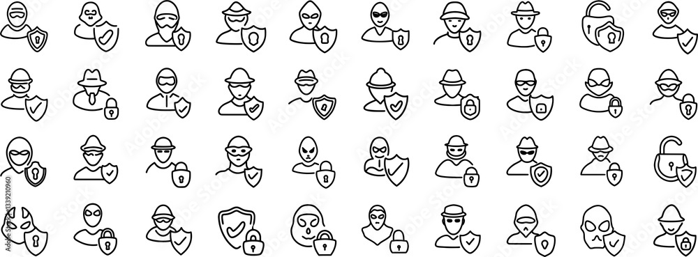 Cybersecurity Shield Icons – Online Safety & Secure Network Symbols Cybersecurity Shield Icons – Online Safety & Secure Network Symbols