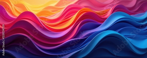 Wallpaper Mural Intertwined shapes, kinetic energy, bold colors, intense, abstract background Torontodigital.ca