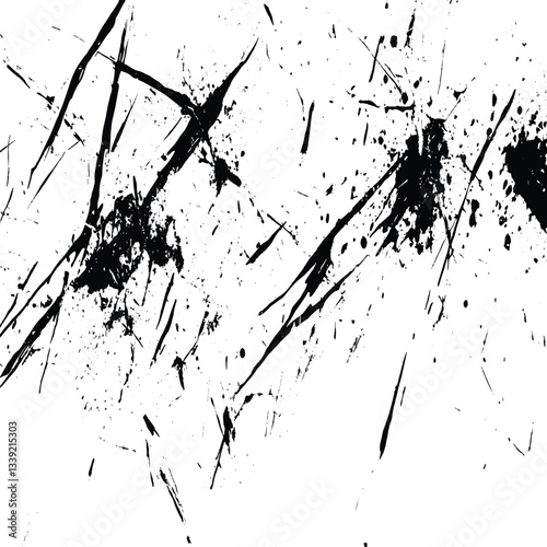 abstract black scratches on white background, Rough Black Scratches splatter grunge distressed overlay texture background, old and scratched distressed grainy grunge overlay texture.