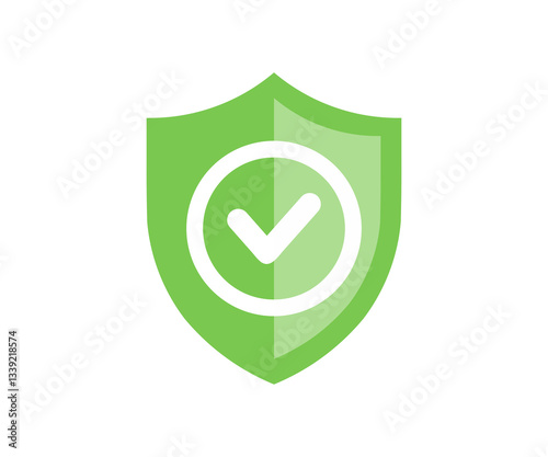 Shield icon with checkmark. Security, protection, verification, and trustworthiness illustration on transparent background PNG. 