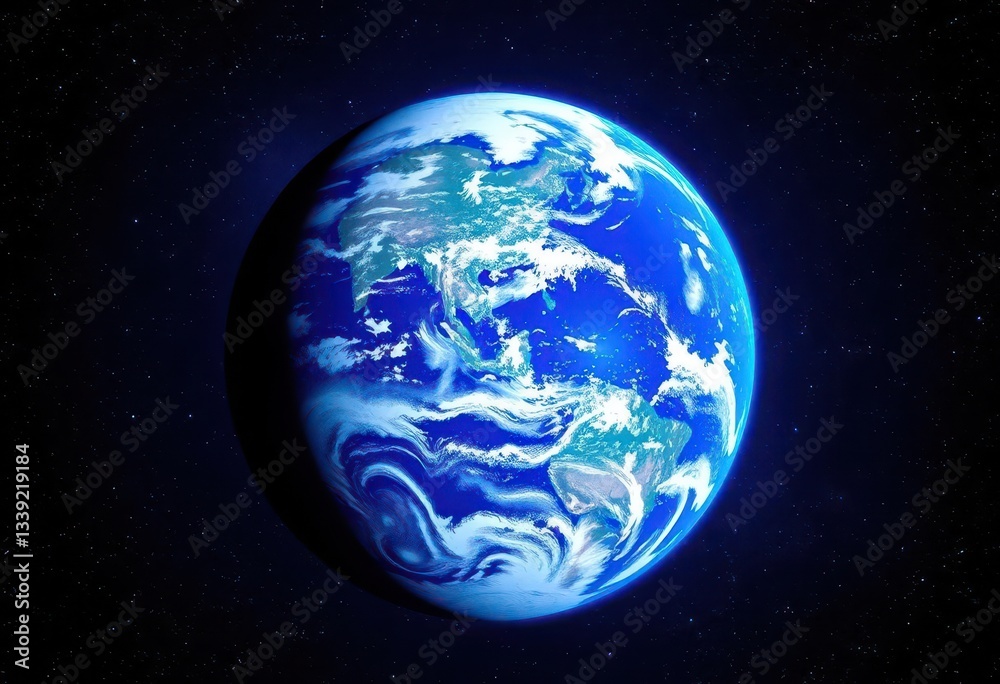 Obraz premium Earth, vibrant blue marble in the vast cosmos, Earth, black hole