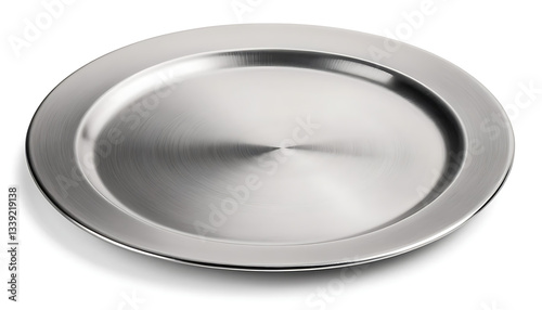 Simple Silver Plate Ready for Food Presentation or Table Setting