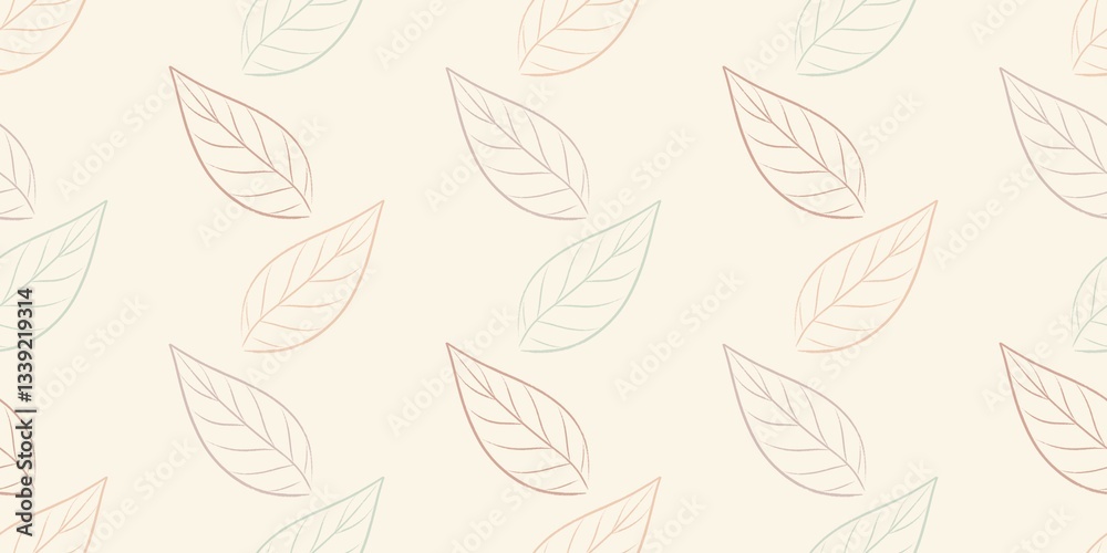 seamless pattern with silhouettes of colorful leaves on a light background seamless pattern with silhouettes of colorful leaves on a light background