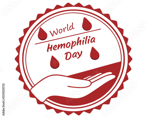 Commemorate World Hemophilia Day with this impactful design featuring a symbolic blood drop and heartbeat line, raising awareness for this important cause.