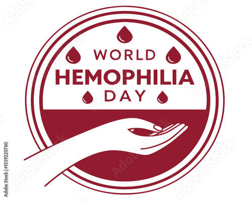 Commemorate World Hemophilia Day with this impactful design featuring a symbolic blood drop and heartbeat line, raising awareness for this important cause.