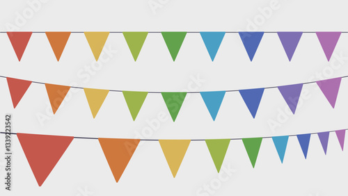 colorful party garlands in set on white