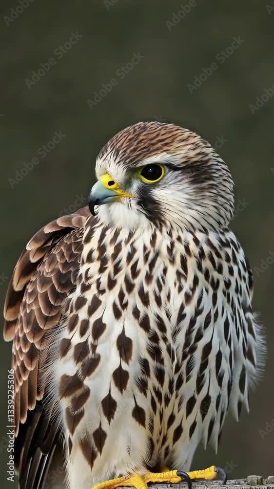 Majestic falcon perched and observing with sharp eyes in natural habitat Majestic falcon perched and observing with sharp eyes in natural habitat
