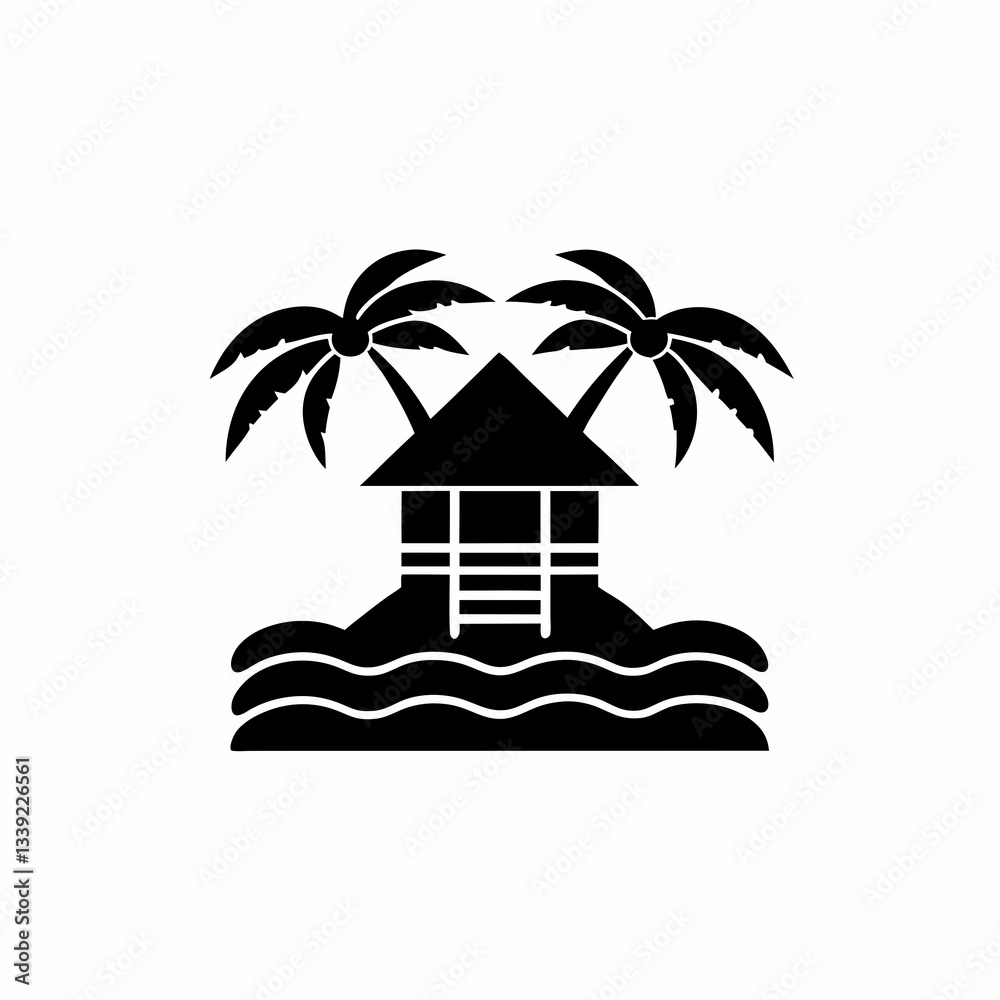 Obraz premium creative details Beach Resort Icon vector illustration