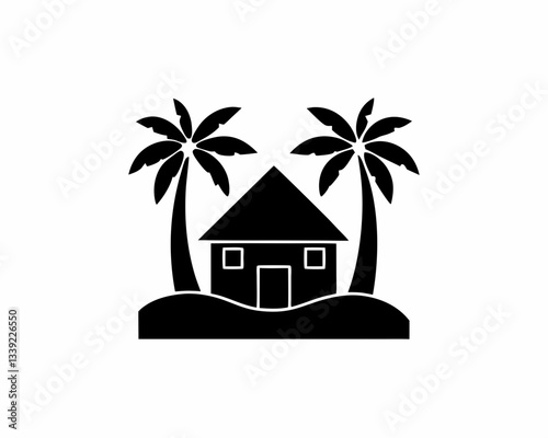 creative details Beach Resort Icon vector illustration