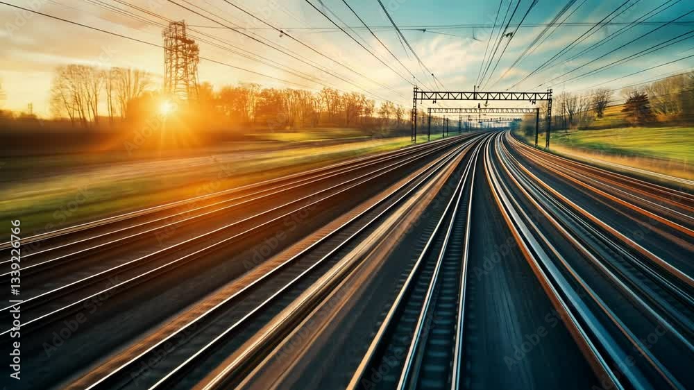 Sunset Railway Tracks: A Journey Towards the Golden Hour Sunset Railway Tracks: A Journey Towards the Golden Hour