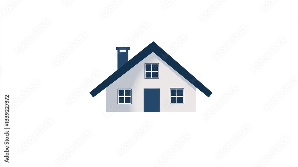Simple House Icon on White Simple House Icon on White