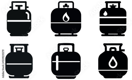 Vector Illustration of Different Types of Gas Cylinders
