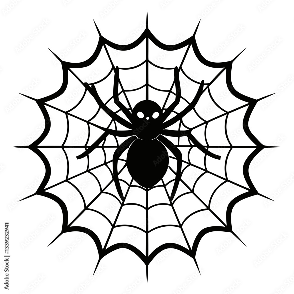 Fototapeta premium Realistic Black Spider Web Silhouette High-Quality Vector Art on Transparent Background