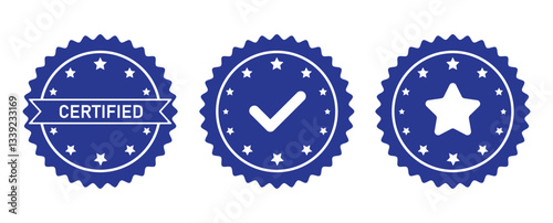 Verified badge icon tick symbol vector approved check mark icon. Set of Verified badge symbol collection. Profile verified badge. Guaranteed signs. Vector. Green Certificate badge Quality certify icon