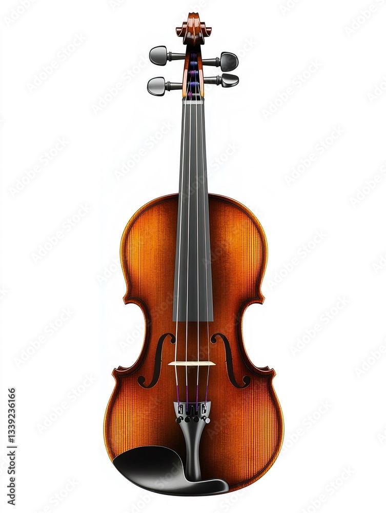 Fototapeta premium Classic wooden violin isolated on white background