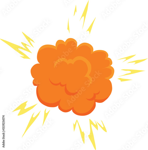 Cartoon motion explosion. Animated explosion shot, explode fire frames. Exploding effect frames vector illustration icon. Explosion cartoon animation, boom movement, explore effect